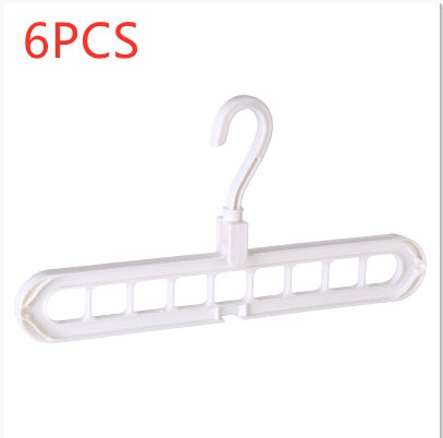 9-hole clothes hanger organizer, space-saving hanger design shown in white plastic, My Store brand
