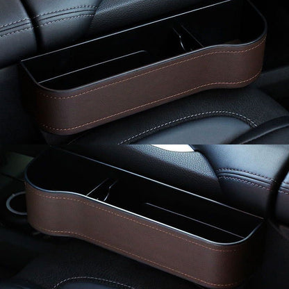 Black PU leather storage box with rectangular design and lidded compartment