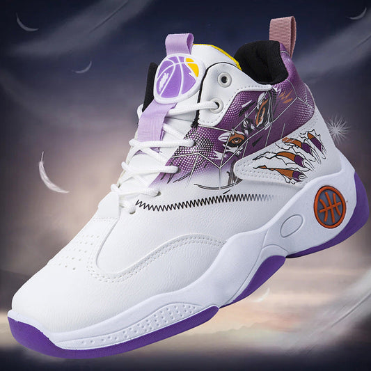 High-top breathable basketball sneakers in a sporty design with cushioned sole and ankle support