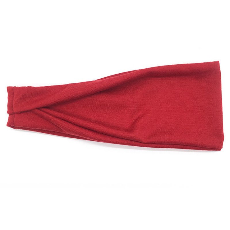 Sports stretch solid color striped running headband in a simple athletic design