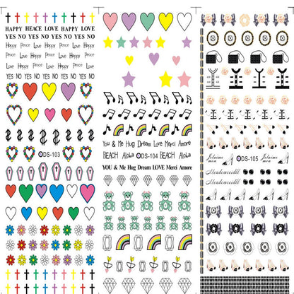 Watermark sticker decal nail sticker sheet by My Store, featuring assorted decorative nail designs