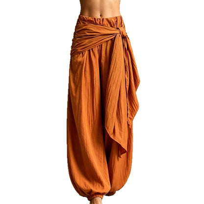 Women's loose casual pants with tie-waist design, My Storeennialized loose fit and relaxed silhouette