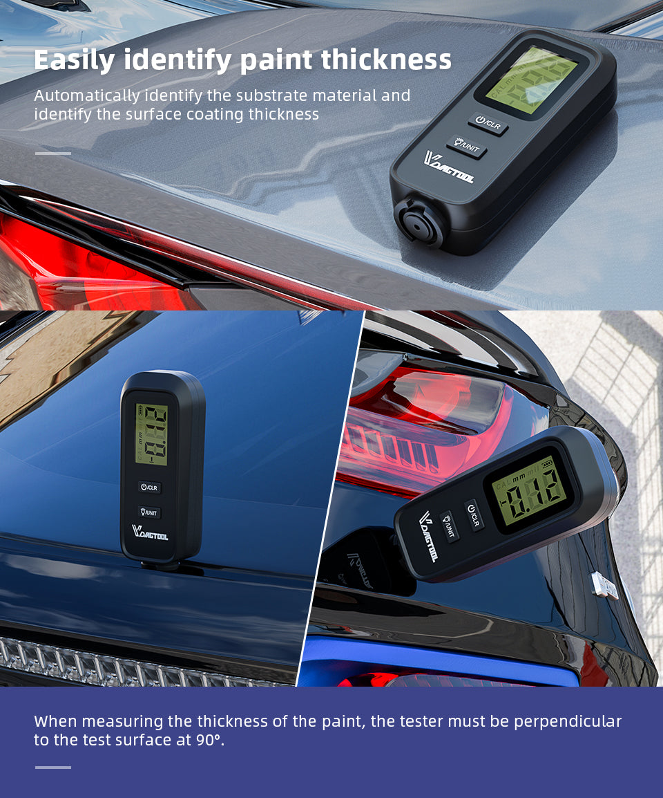 Automotive paint coating thickness gauge in black handheld design by My Store
