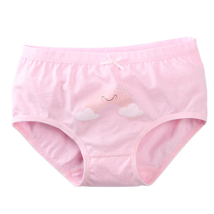 Children's women's triangle cotton boxer underwear, front view in soft neutral fabric