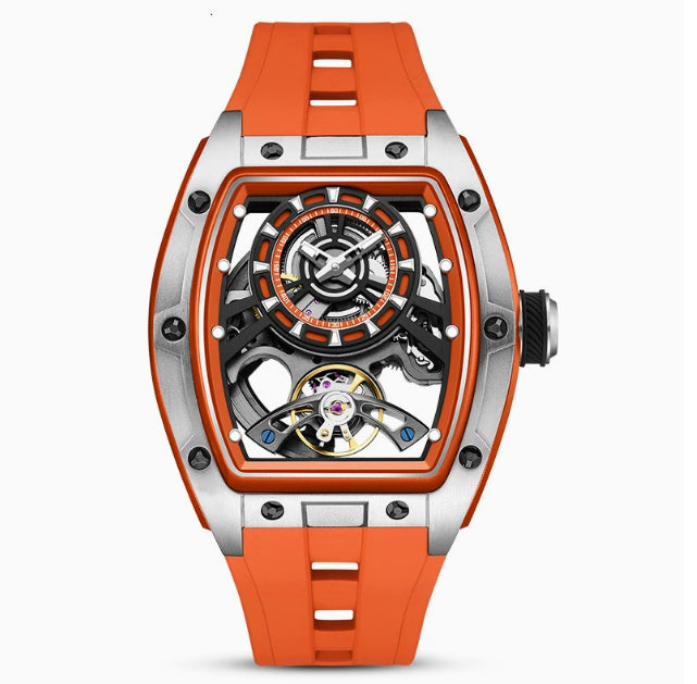 Men's transparent barrel-shaped luminous waterproof mechanical watch by My Store