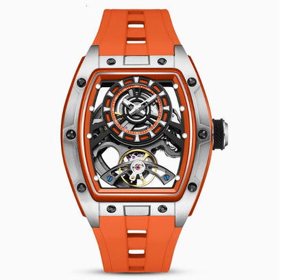 Men's transparent barrel-shaped luminous waterproof mechanical watch by My Store