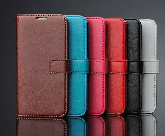 Phone leather case by My Store, brown leather cover with precise cutouts for buttons and camera