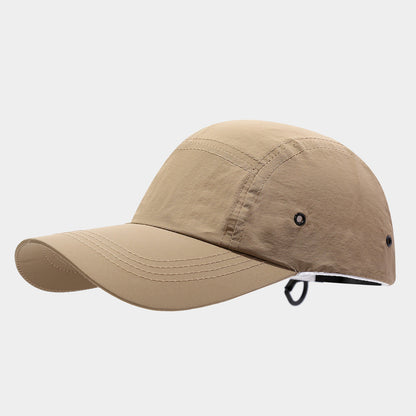 Quick-drying Korean-style plain dome peaked baseball cap in a simple design.