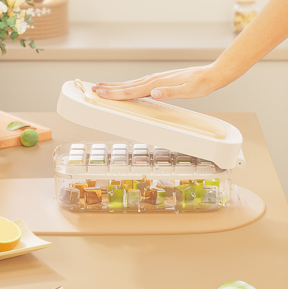 Ice Box high-capacity ice cube tray grid, food-grade kitchen gadget by My Store