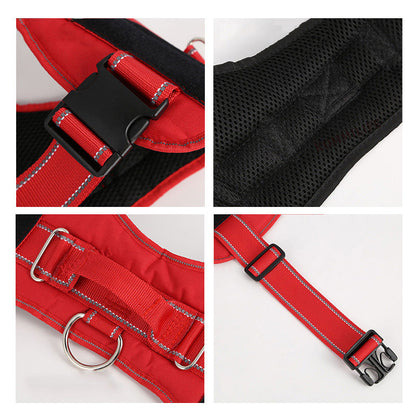 Personalized pet chest strap, Type 7 design, adjustable harness product close-up