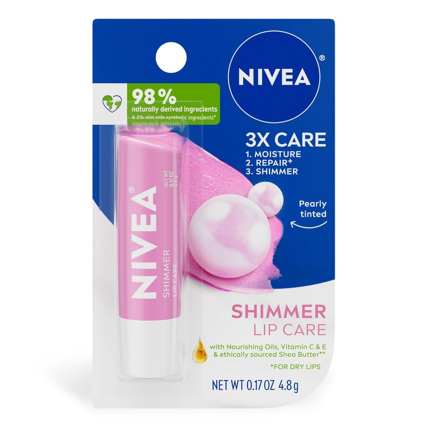 Nivea Lip Care, Radiant, A Kiss Of Shimmer 0.17 Oz