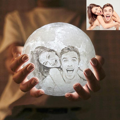 Custom Moon Lamp, spherical lunar design with realistic crater texture and soft glowing light