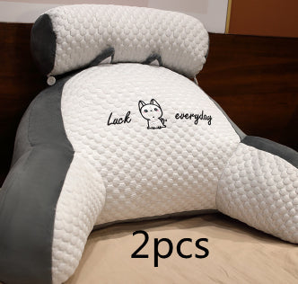 Fluffy triangle reading cushion, large soft backrest lumbar pillow for sofa, bed, or office chair