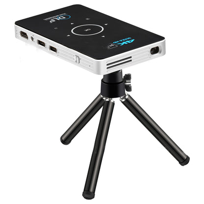 White home wireless projector with compact rectangular design for streaming movies and presentations