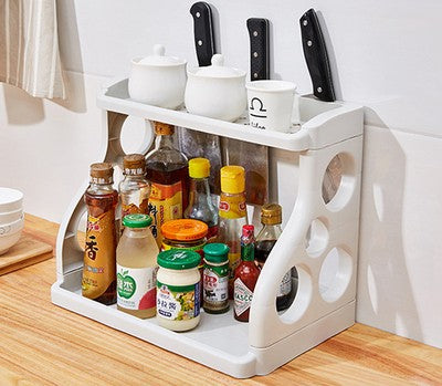 Multilayer kitchen storage shelving for organizing kitchen supplies, Type 0