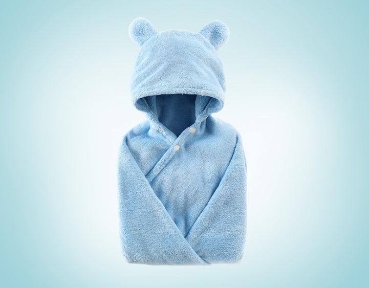 Cotton baby care hooded bath towel by My Store in soft, absorbent fabric
