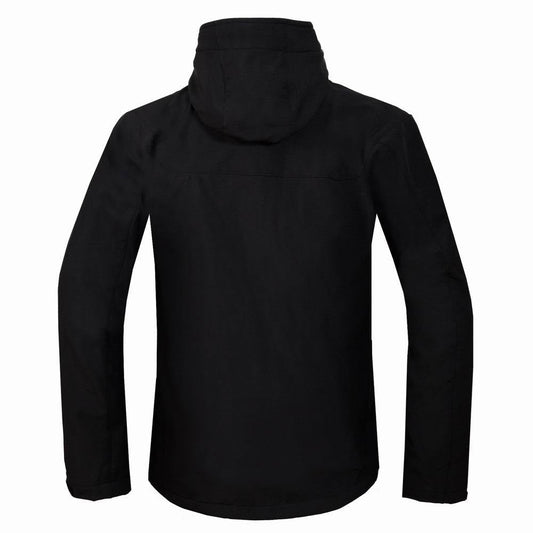 Men's outdoor mountaineering camping soft shell jacket in black and gray by My Store