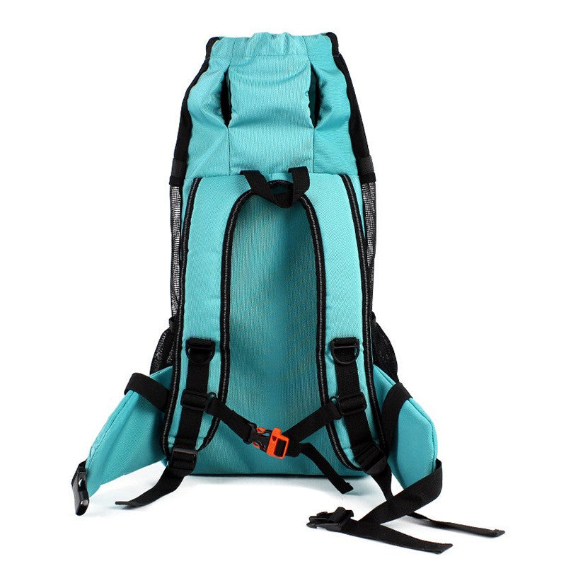 Breathable pet backpack carrier bag with padded straps and mesh panels for comfortable pet transport