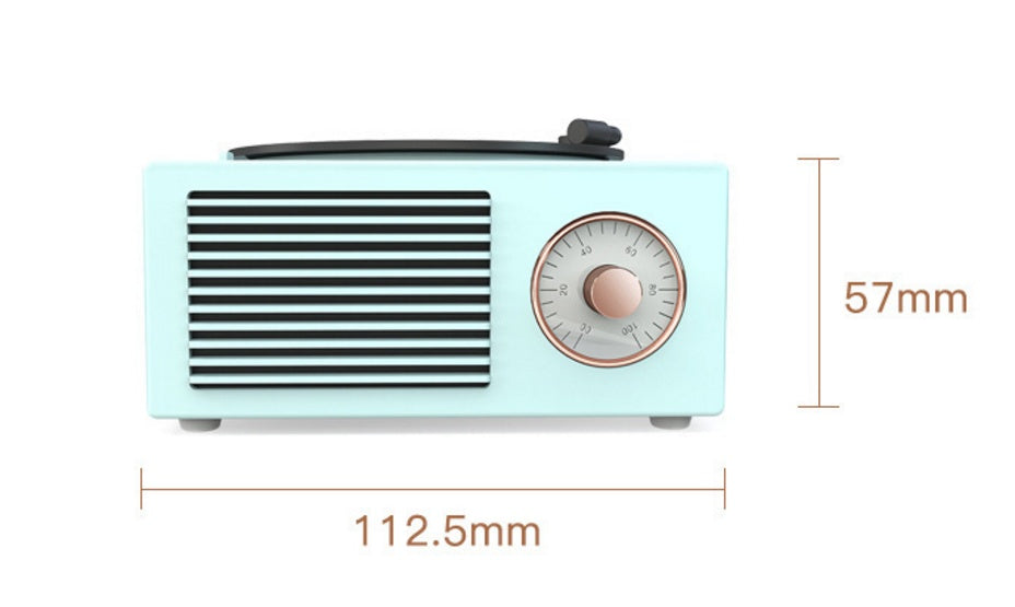 Retro vinyl wireless Bluetooth small sound speaker by My Store, compact vintage-style design