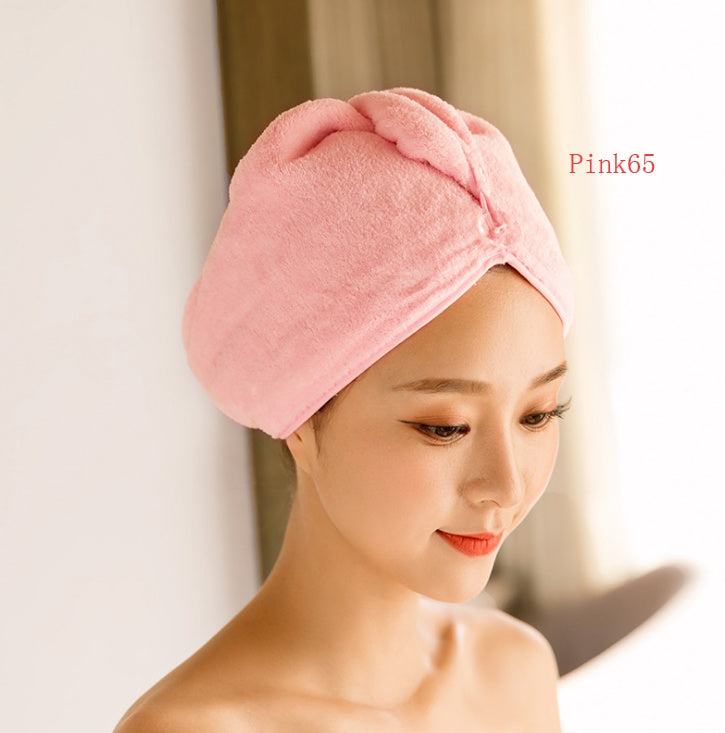 Women's hair dryer cap and absorbent dry hair towel, soft wrap design for drying hair
