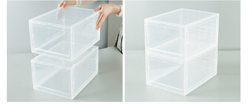 Sneaker storage box shoe cabinet with clear doors for organizing shoes