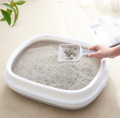 Semi-enclosed deodorizing cat litter box with hood and entry door