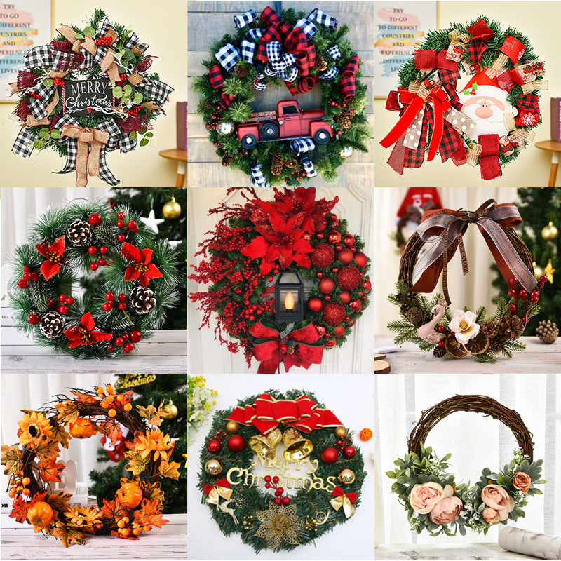 Christmas garland window decoration with festive greenery and holiday accents for Christmas decor