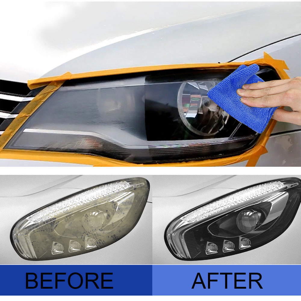 Car headlight repair fluid bottle by My Store for restoring cloudy and yellowed headlights