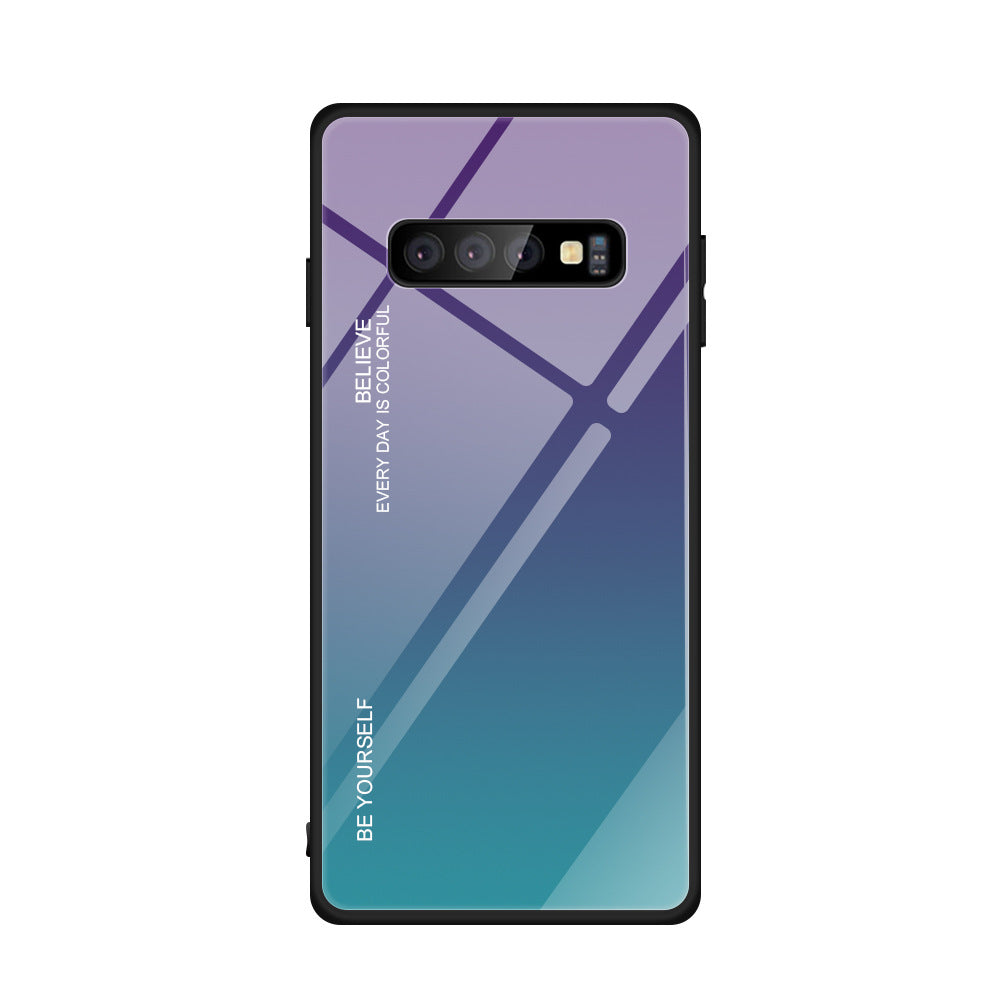 Gradient glass phone case with a smooth ombré finish and glossy protective surface