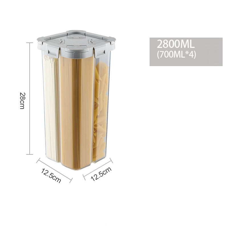 Whole grain storage box with clear container and secure lid for pantry organization