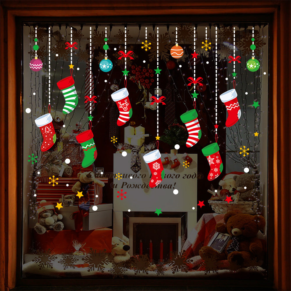 Christmas decorations store window stickers featuring festive holiday designs My Store