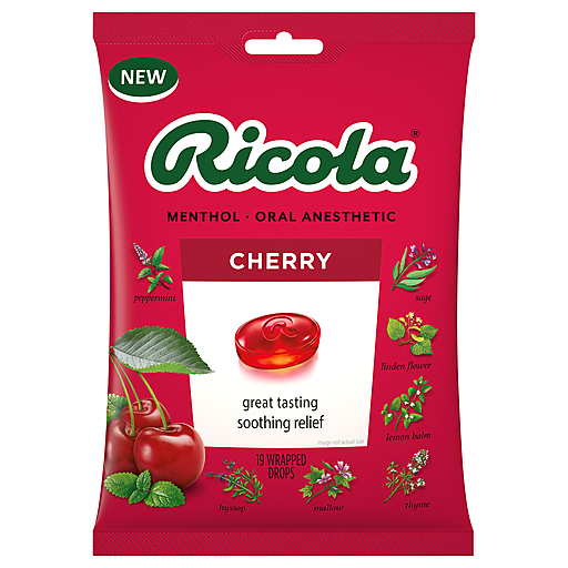 Ricola Wrapped Drops Cherry Oral Anesthetic