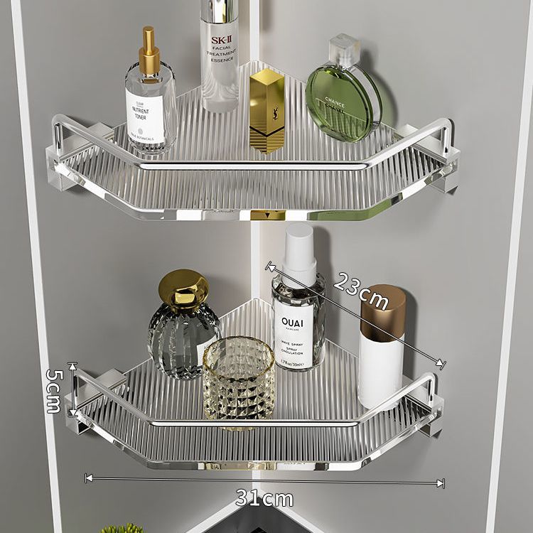 Acrylic washroom bathroom shelving unit in clear modern design