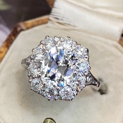 Luxury women's copper ring with white gold plating 马会