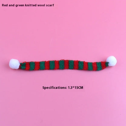Mini Christmas scarf hat doll decoration in festive winter attire