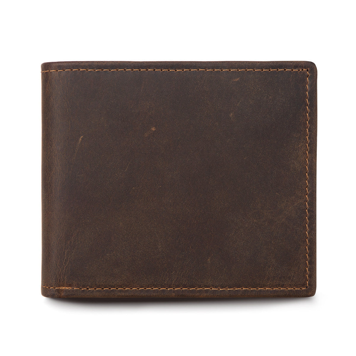 Simple first layer cowhide men's short card package in brown leather with compact card holder design