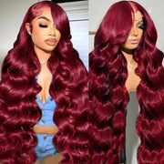 34 Inch 99J Burgundy Wig Human Hair 13x6 Body Wave Lace Front Wigs Human Hair 180% Density 99j Burgundy Lace Front Wigs Human Hair Red Wine Glueless Wigs Human Hair Pre Plucked for Women - BACKUPMYFILESNOW