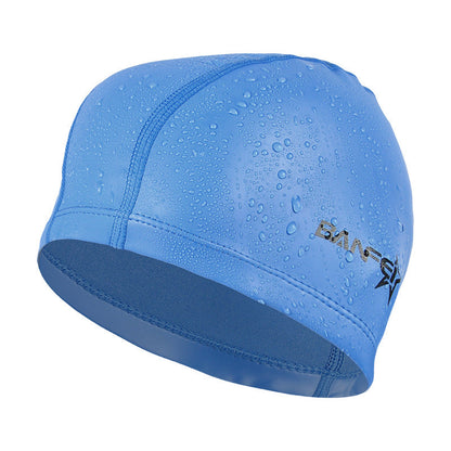 Waterproof My Store swimming cap for secure, comfortable swim coverage