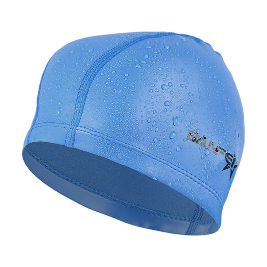 Waterproof My Store swimming cap for secure, comfortable swim coverage