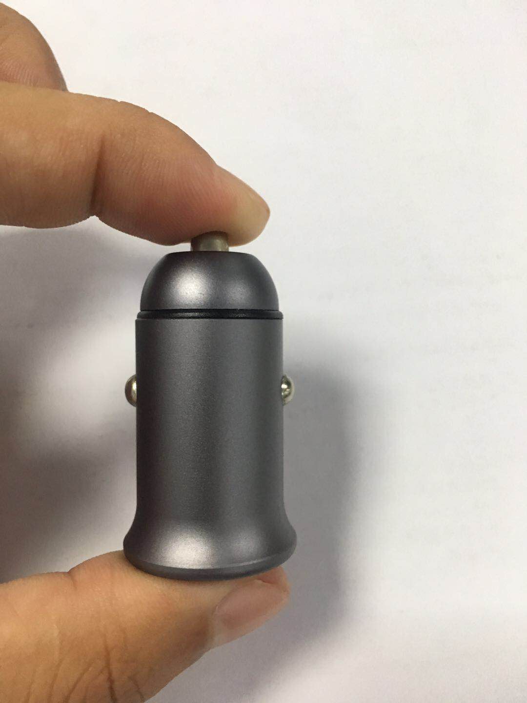 Mini car charger with QC3.0 fast charging port, compact black design