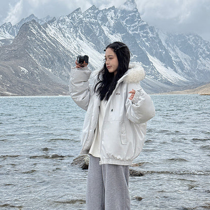 American Korean style thickened winter coat in a warm, padded design