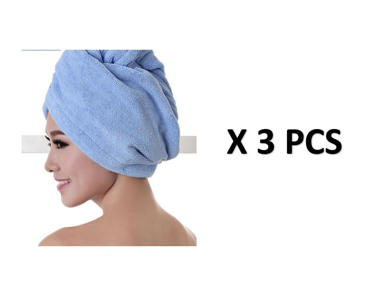 Women's absorbent hair dryer cap towel for drying hair, soft wrap design in neutral color