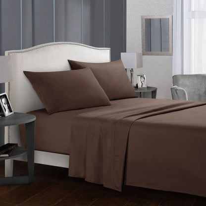 Four-piece bed sheet set by My Store, showing fitted sheet, flat sheet, and two pillowcases