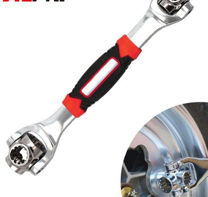 Multifunctional Tiger Wrench tool with compact metal design and adjustable gripping jaws