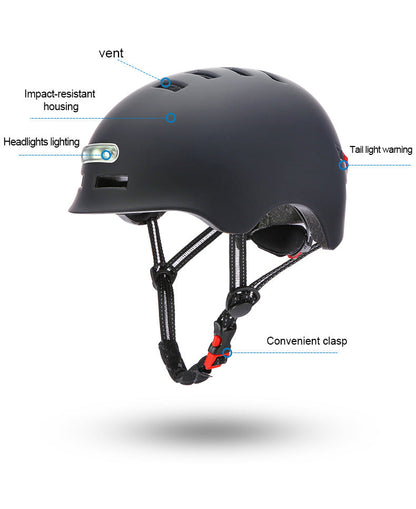 Smart safety light for skateboard, cycling, and electric vehicle helmets with visible lighting warning function