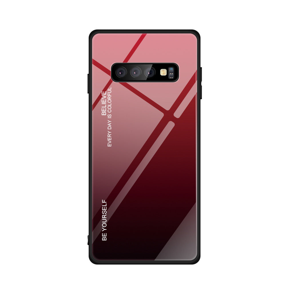 Gradient glass phone case by My Store, featuring a smooth color fade and glossy transparent finish