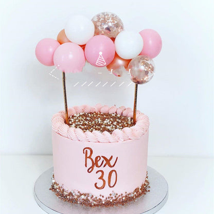 Red 5-inch sequined balloon cake decoration net topper by My Store