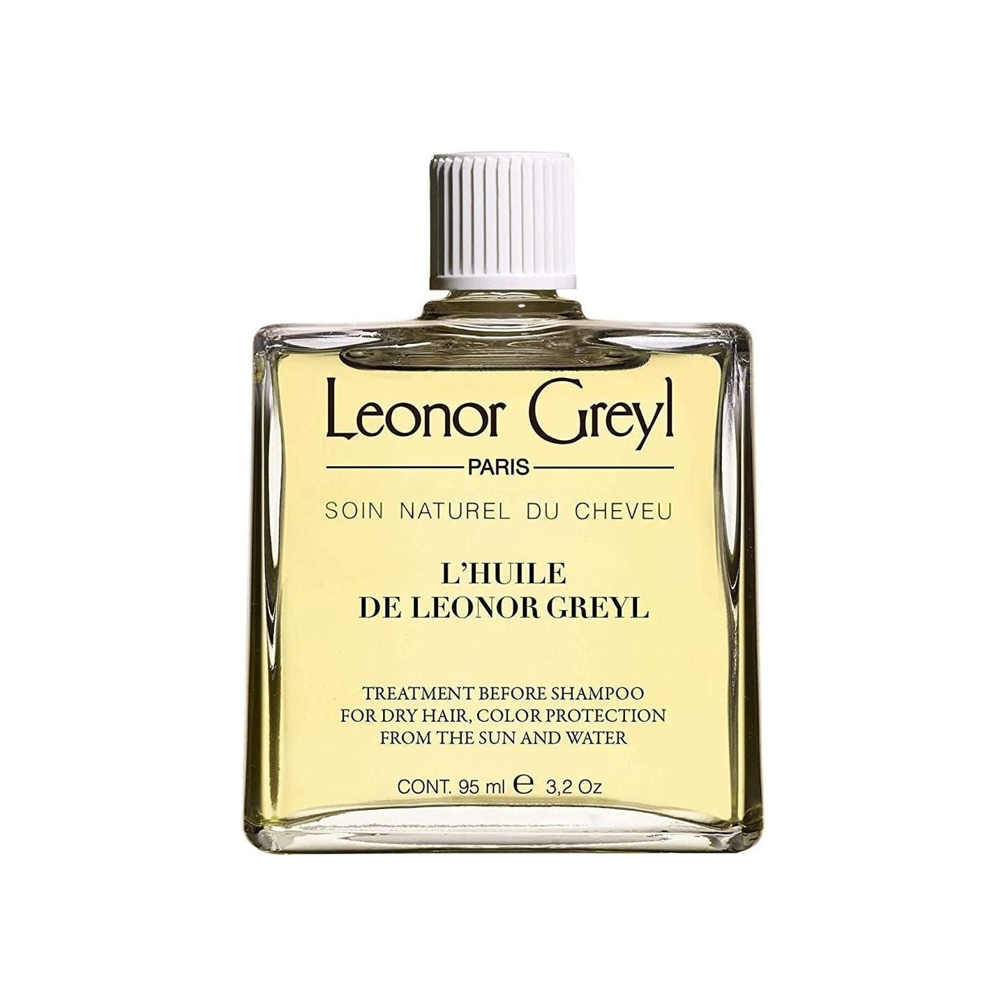 Leonor Greyl L'Huile de Leonor Greyl pre-shampoo treatment oil in 3.2 oz bottle, natural hair care oil treatment, visible in the image