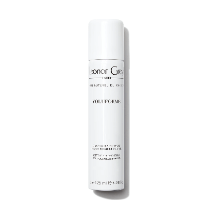 Leonor Greyl Voluforme hair spray by Pasteur Pharmacy, 4.2 oz, in a clear spray bottle with a white cap, ready to add volume.