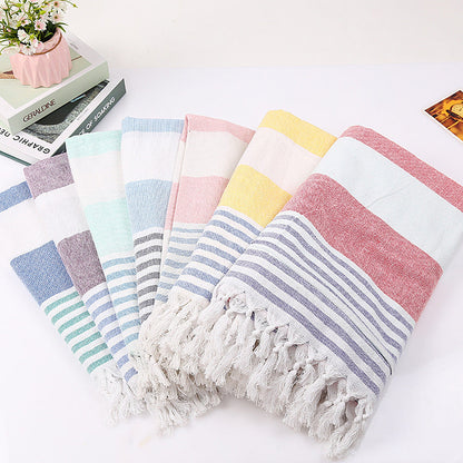 Cotton striped beach towel, 100x180cm, by My Store